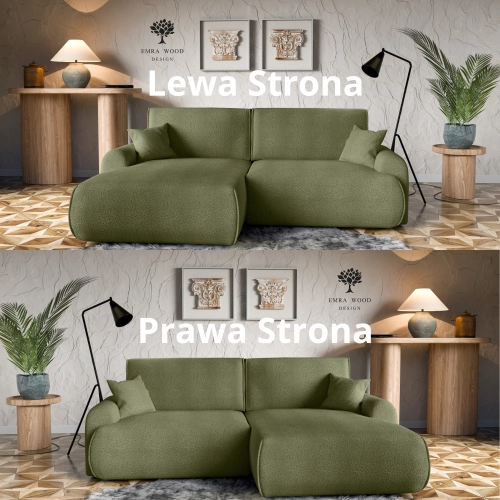 Narożnik z funkcją spania NABOO Tkanina Coral 25